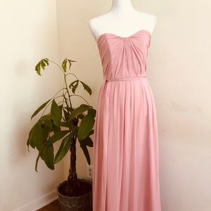 Sweat heart neckline dust pink brides maids dress